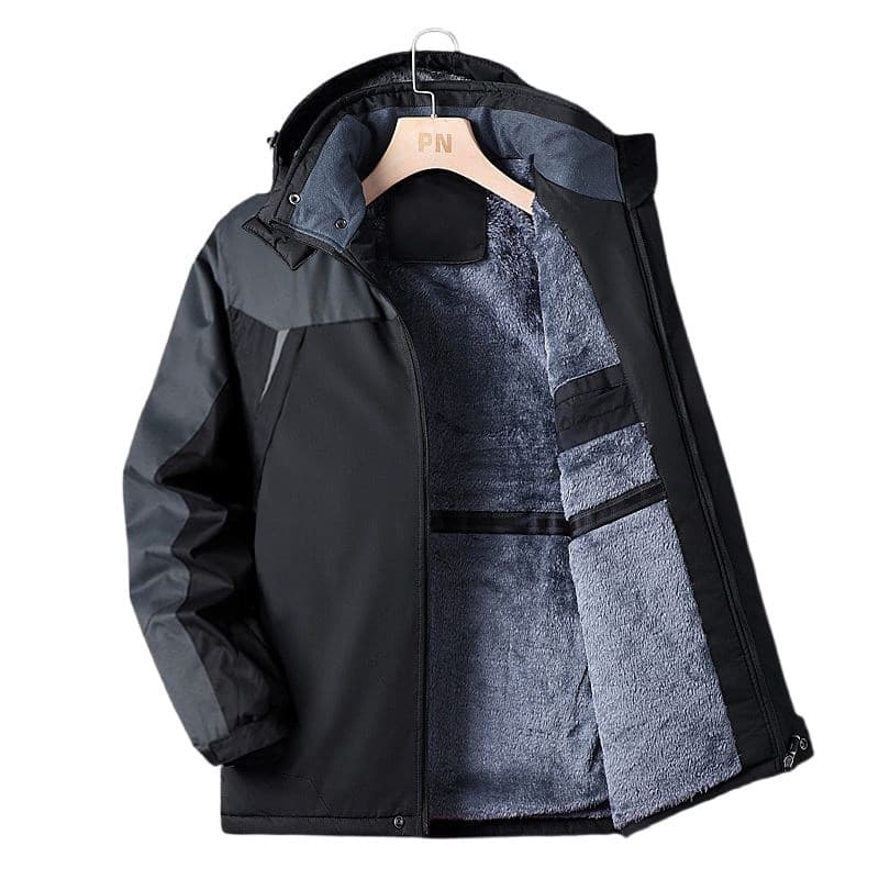 Jaqueta masculina estilo engrossado jaqueta masculina inverno forro de lã acolchoado jaqueta acolchoada à prova de vento