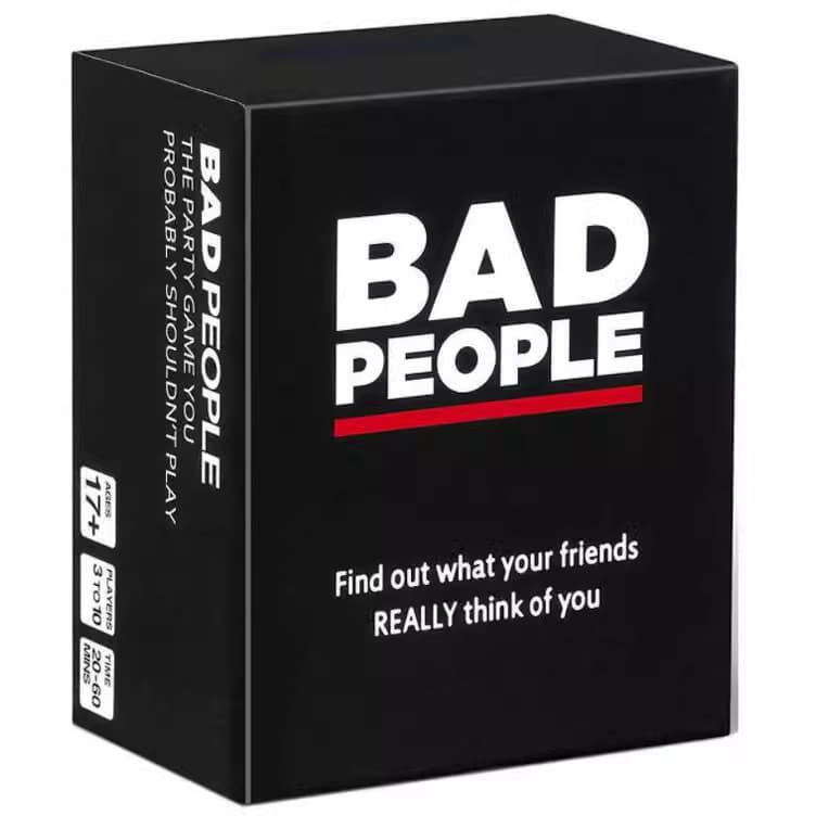 BAD PEOPLEIA Jogo de vilão Jogo de cartas completo em inglês Jogo de tabuleiro para festa em família