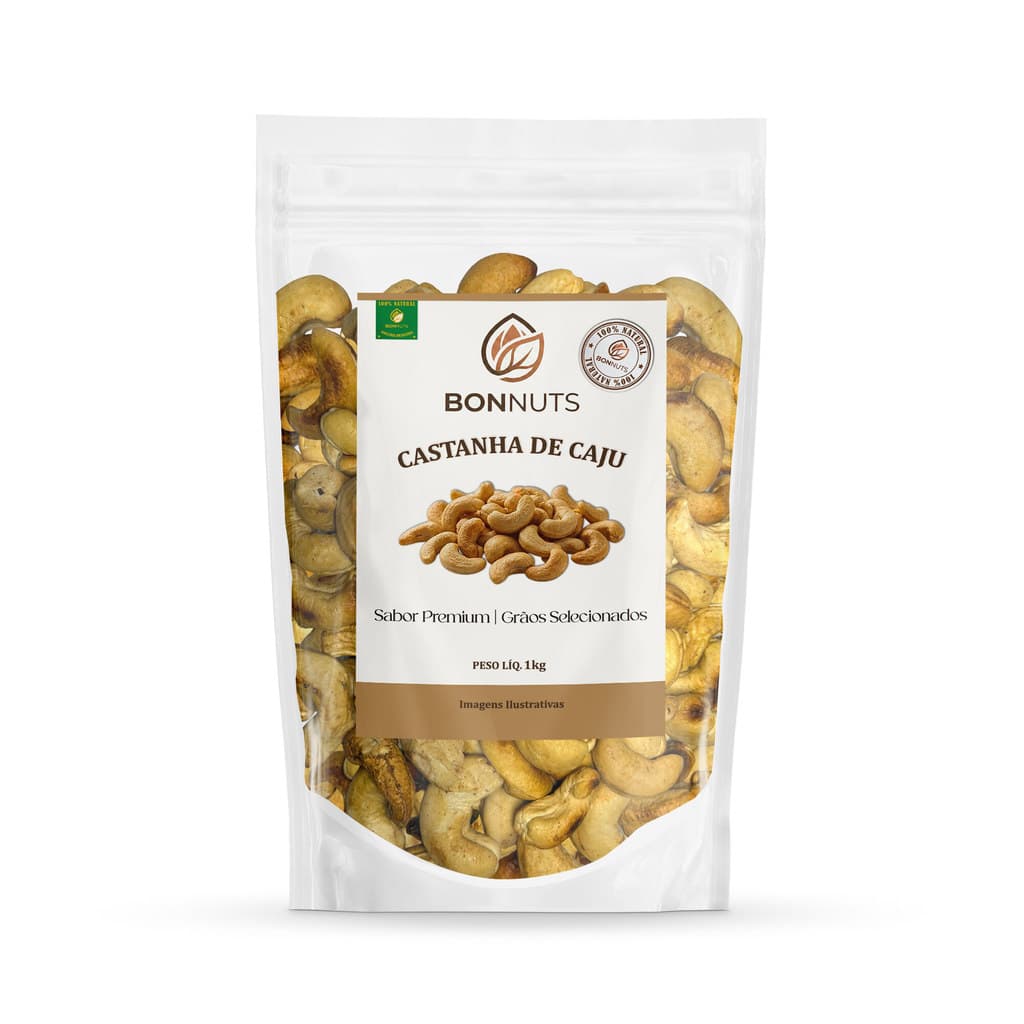 Castanha de Caju Natural 1Kg Bonnuts - Snack Saudável Premium Rica em Nutrientes