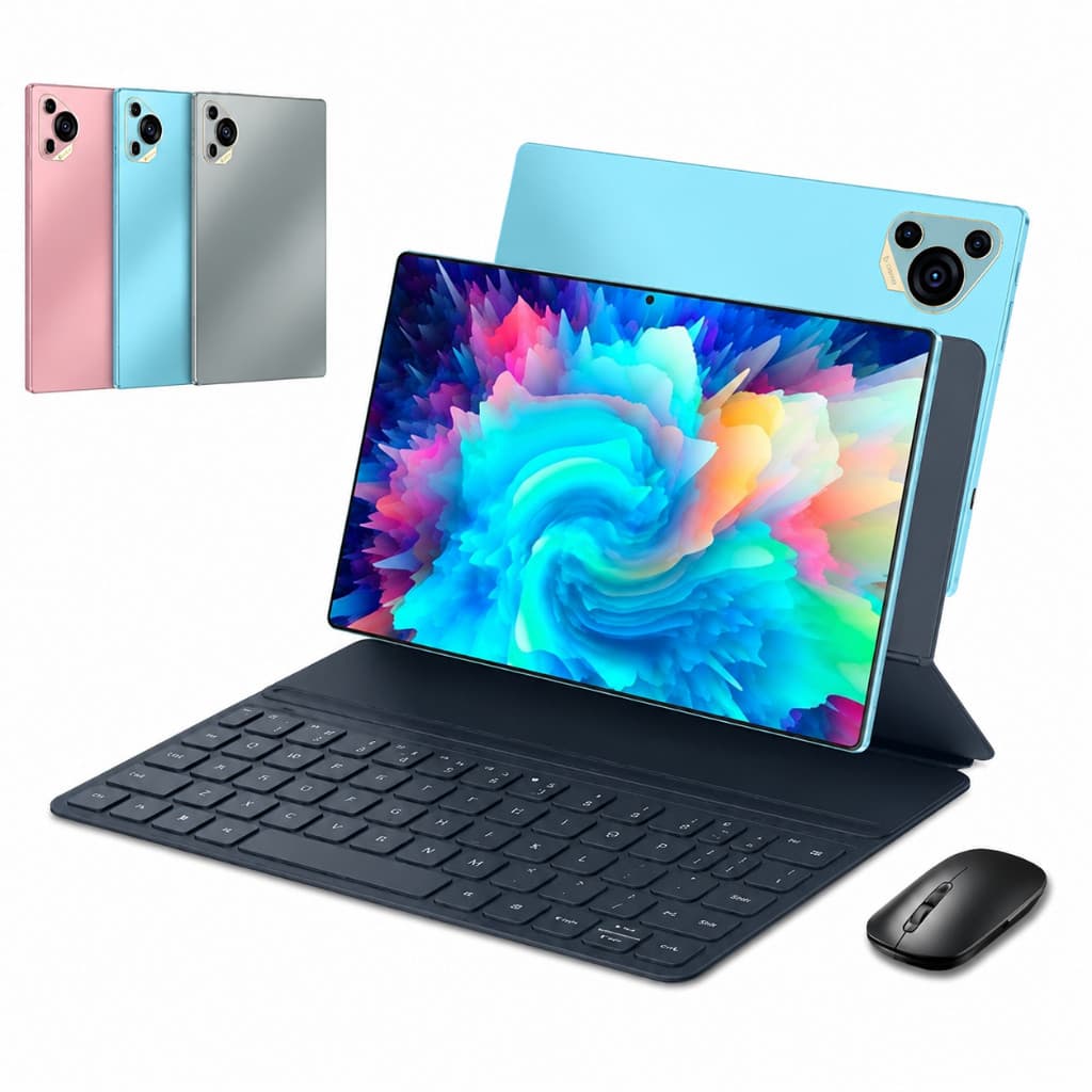 Tablet 10.1” com Teclado+Mouse 6GB RAM 128GB Android Câmera 50MP 
