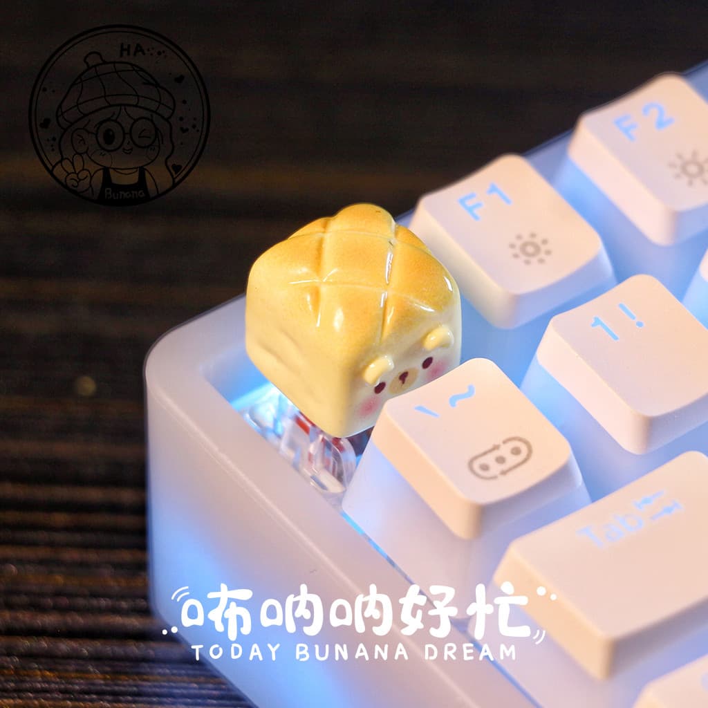 Keycap exclusivo único suplemento criativo pão elevado keycap Manicure bater teclado disponível teclado mecânico eixo cr