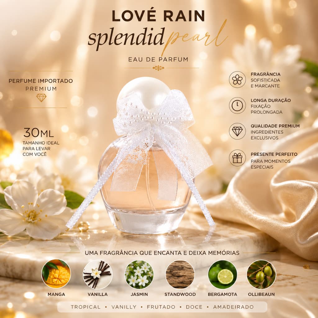 Perfume Feminino Importado Premium 30ml Longa Duração Alta Fixação Baunilha Jasmim Frutado  Amadeirado Tropical