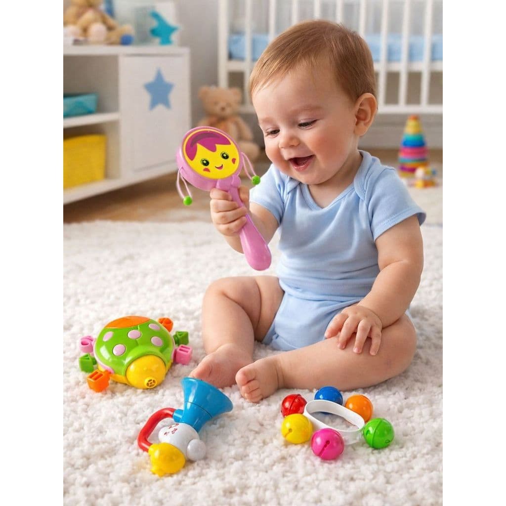 Kit 4 Brinquedos Interativos para Bebê, Coloridos, Educativos, Excelente Qualidade, Brinquedo Infantil, Brinquedo Bebê