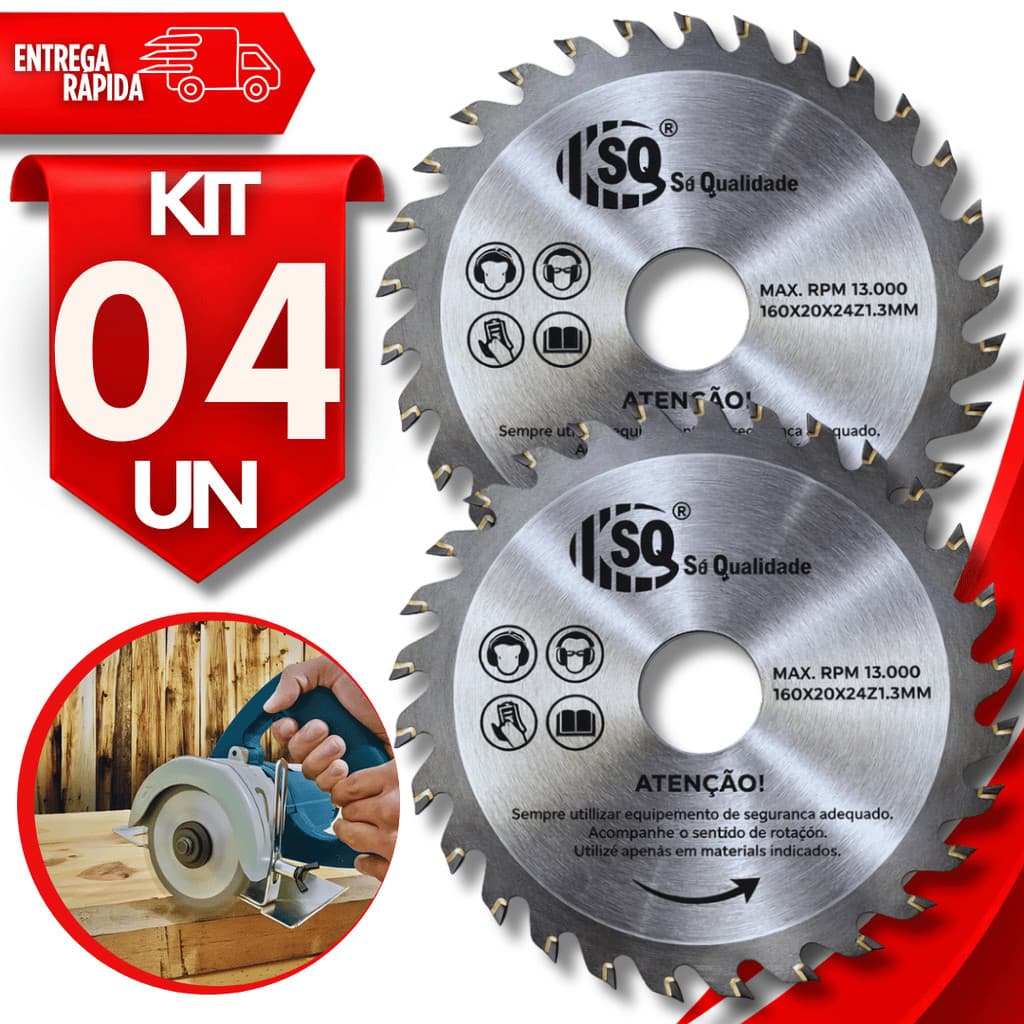 Discos Corte Madeiras Serras Esmerilhadeira 24 Dentes 4" Serra Circular 110 x 22,23mm Multifuncional Utilidades