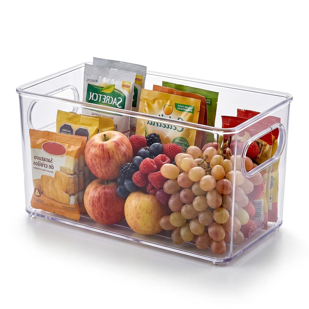 Organizador Multiuso Modular Para Cozinha Gavetas Geladeira Acrilico Cristal 1,6 Litros - Plasútil