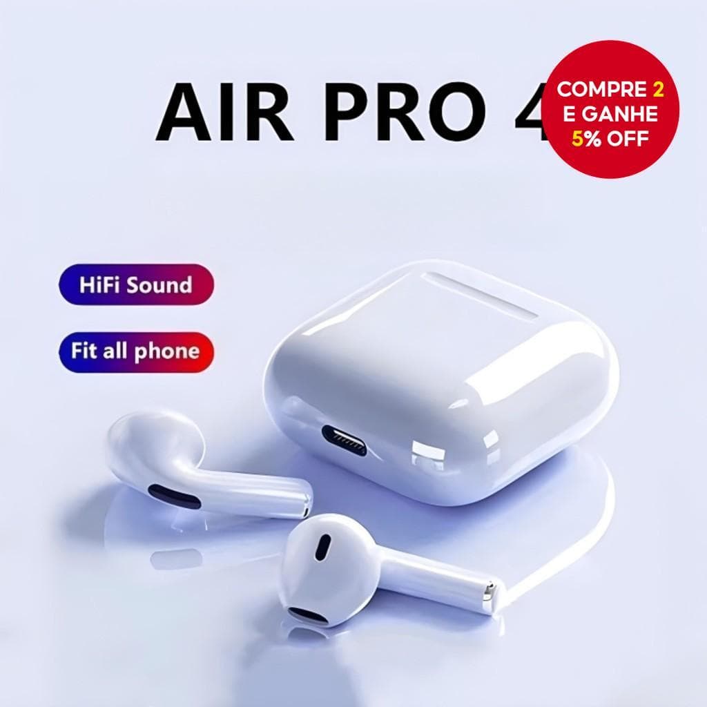  Fone de ouvido sem fio Pro 4 Earphone Bluetooth TWS com redução de ruído Fone de ouvido para jogos para dispositivos