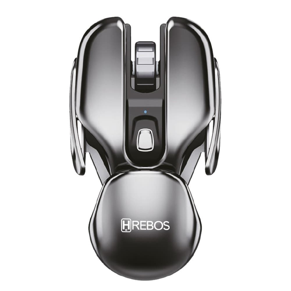 Mouse Sem Fio Recarregável Hrebos Cyber Pro IF-201 Prata Lindo 🖱️✨