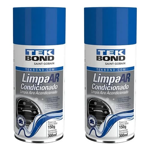 Kit 2x Limpa Ar Condicionado 300ml Cheiro De Carro Novo Transparente Carro Novo