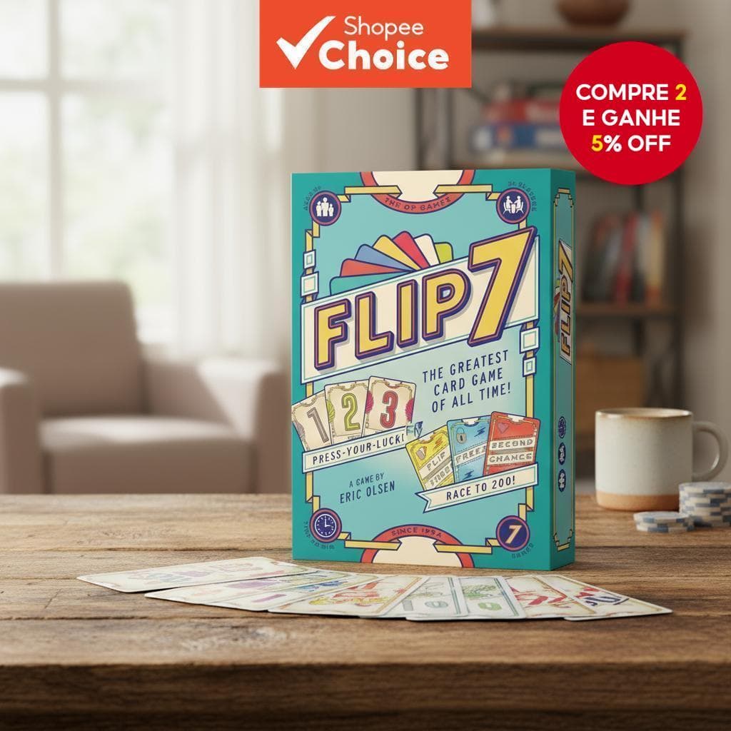  Flip 7: Jogo de Cartas Estratégico Dinâmico e Viciante para Noites de Família, Viagens, Festas e Crianças & Adultos
