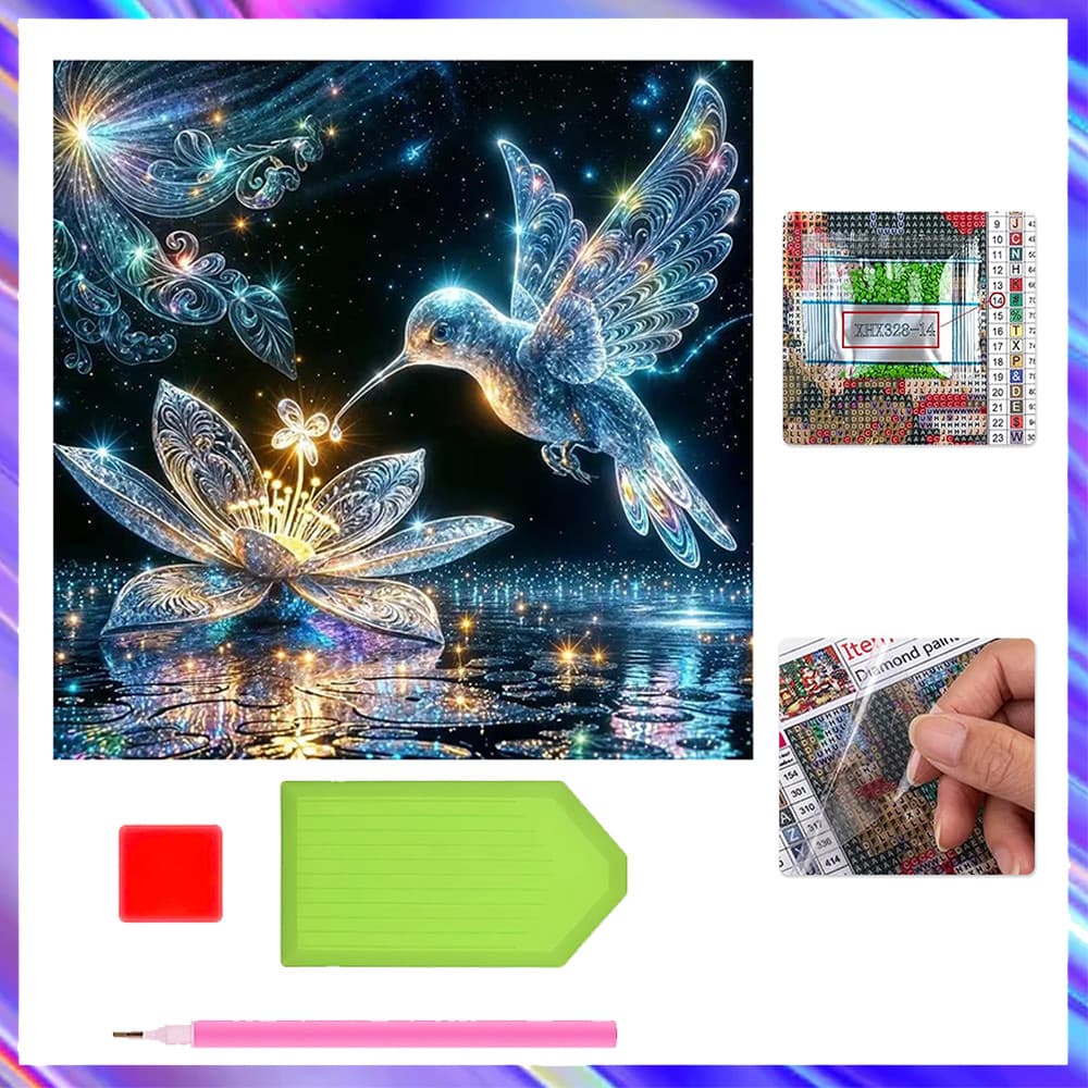 30 x 30 cm, Conjunto de 5D Beija-flor Diamante Arte Pintura DIY Diamante quadrados, pintura diamante 5D para adultos