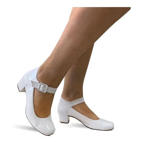 Sapato Sarah Calçados Feminino Confortavel Salto Baixo Grosso