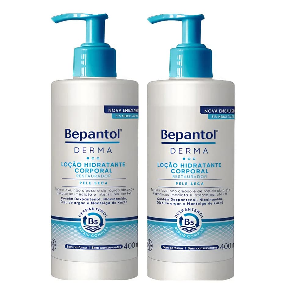 Kit 2x Bepantol Derma Hidr. Restaurador Loção Corporal 400ml