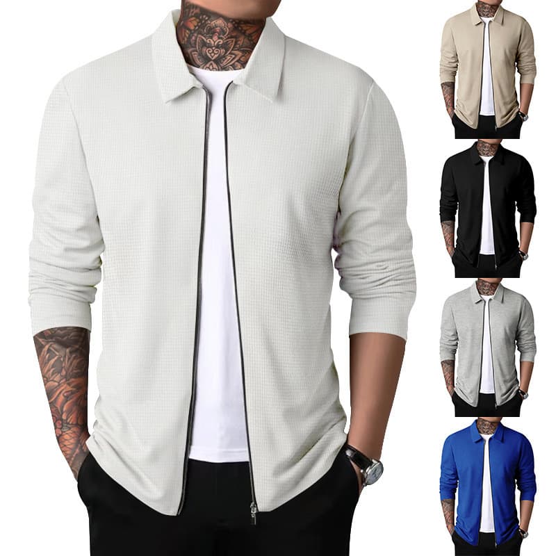Cross-Border 2026 jaqueta Cardigan masculino outono novo estilo jaqueta com zíper Casual masculino de manga comprida lap