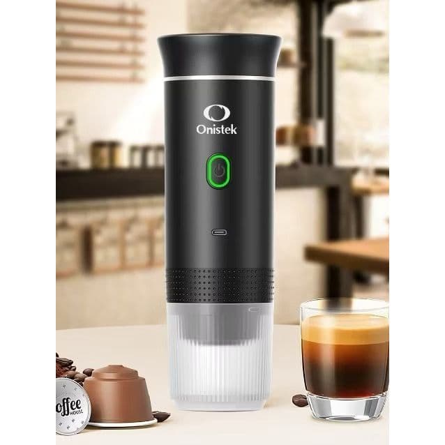 Mini Máquina Portátil de Café Expresso Cafeteira Portátil 3 em 1 Recarregável USB Compatível com Cápsulas e Café em Pó