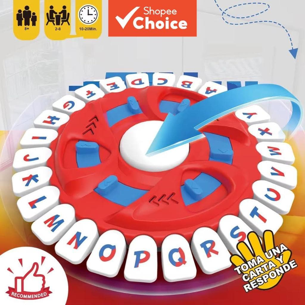 Jogo de Tabuleiro Stop - Jogo de Palavras Rápido para Família e Crianças, Lógica, Festa Veloz, Brinquedo Educacional