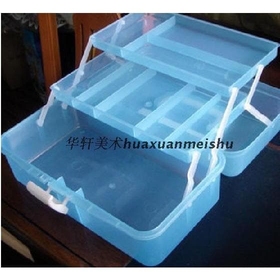 Huaxuan-grande caixa de ferramentas de materiais de arte de três camadas guache caixa de ferramentas pintura chinesa pin