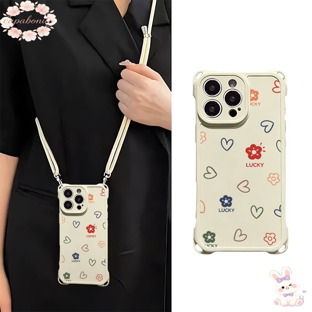 Capinha Coração Para iPhone 17 17E 16 16E 15 14 13 12 11 8 7 XR SE Pro Max Plus Capa Strap De Silicone Case FSGS9619