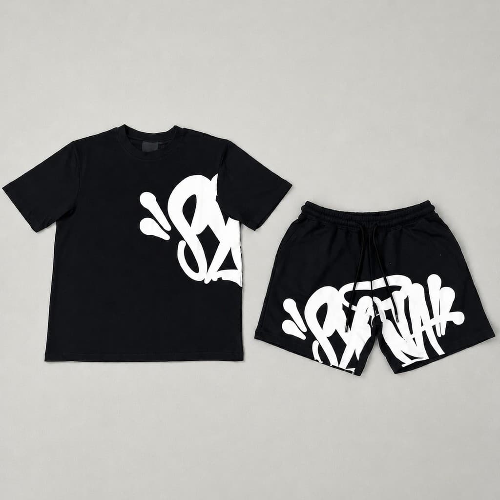 Conjunto Camiseta e Bermuda Moletom Syna Hip Hop Streetwear Estilo Gringo Premium