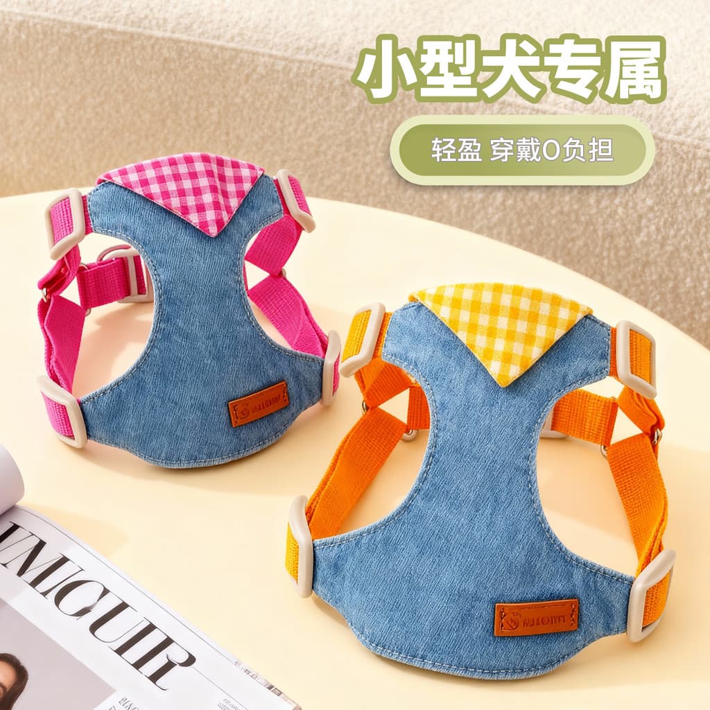 Coleira com guia para cães pequenos, estilo colete, para Bichon, Pomeranian, coleira para animais de estimação, guia par