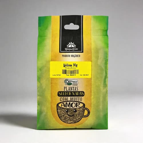 Melissa Orgânica Para Chá Folhas Da Officinalis Premium 30g