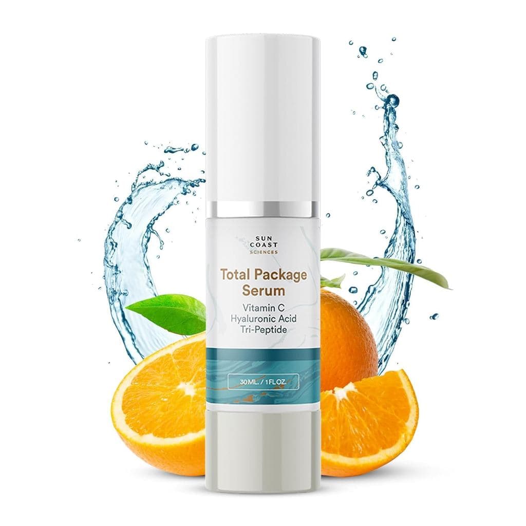 Sun Coast Sciences - Sérum Cremoso em Embalagem Completa - Sérum de Vitamina C com Ácido Hialurônico e Peptídeos - Sérum