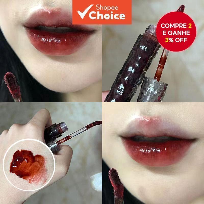 Herorange Glacier Rock Mirror Lip Gloss Brilho Labial de Longa Duração Hidratante Antiaderente