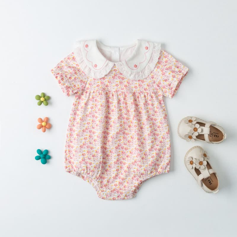 Bebê roupas de bebê roupas de verão fino bonito bebê menina Floral macacão princesa mês cheio rendas macacão férias