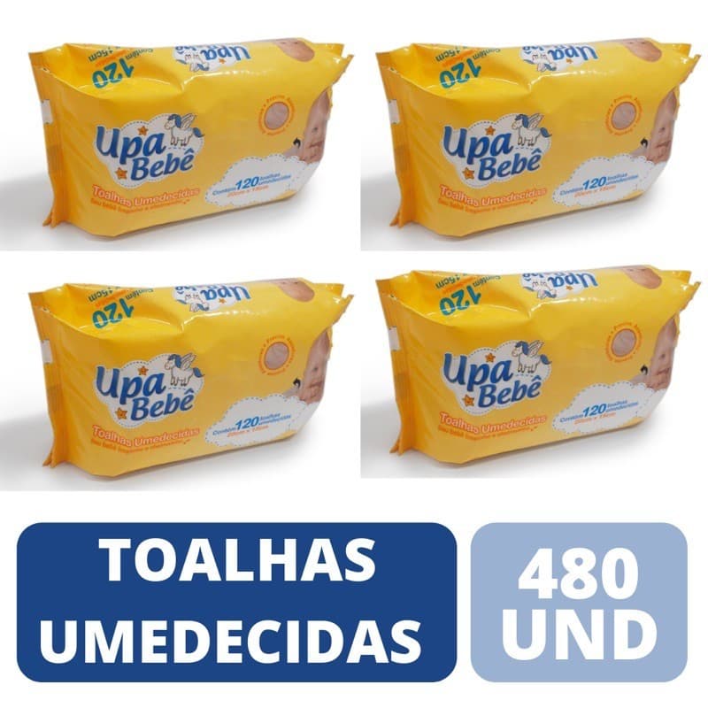 4 unidades Lenço umedecido upa bebê com 120 cada toalhas umedecidas toalhinhas promoção barato para higiene infantil