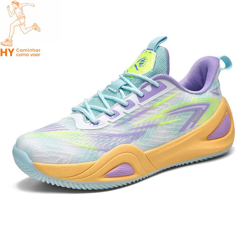 Novos tênis de basquete em malha para homens e mulheres, tênis esportivos para corrida, tênis de vôlei.
