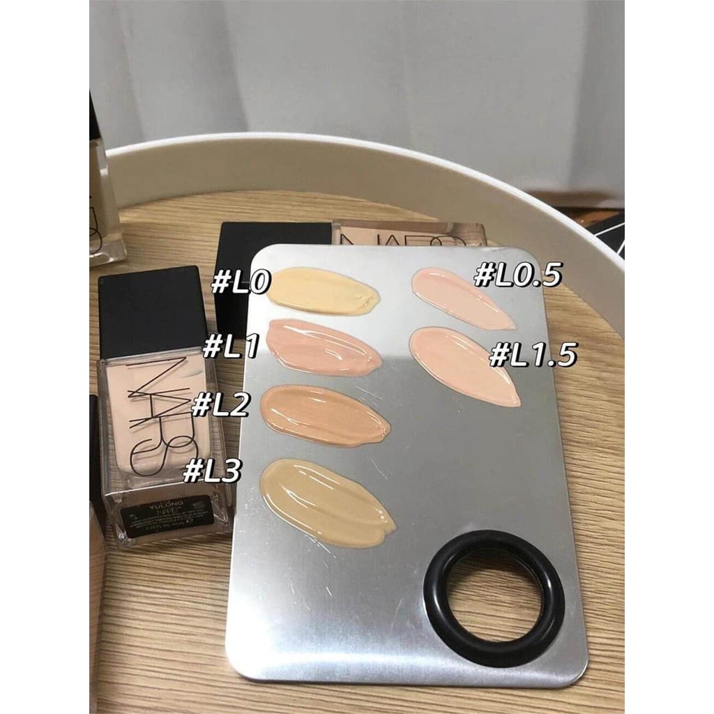 Paleta de base líquida de alta qualidade beleza maquiagem artista ferramenta especial pá de base portátil paleta de aço 