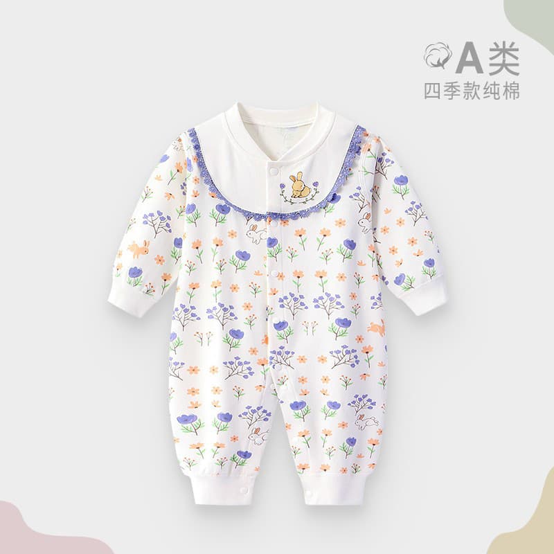 Macacão de bebê primavera outono puro algodão roupas da menina do bebê estilo princesa macacão roupas do bebê recém-nasc