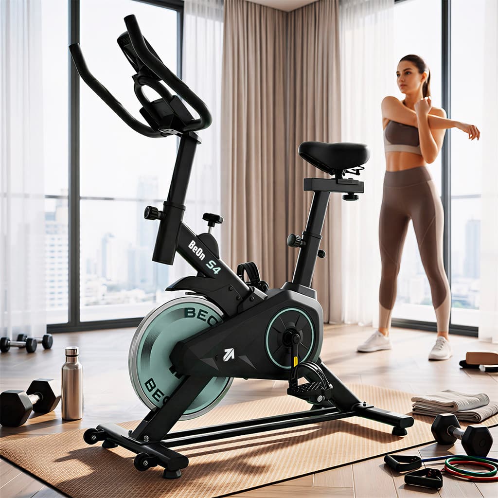BICICLETA ERGOMÉTRICA SPINNING BIKE FITNESS S4 BEON VERDE