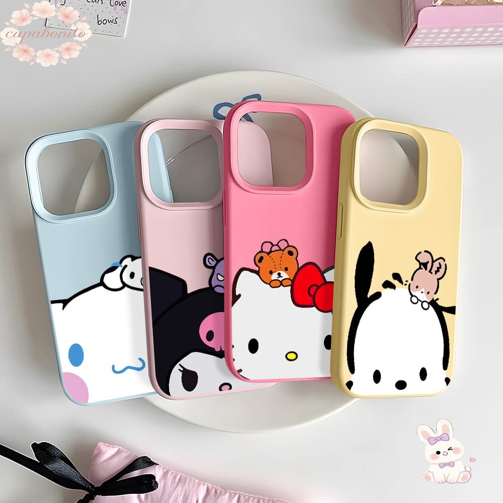 Capinha Desenho Colorida Para iPhone 16 15 14 13 12 11 Pro Capa De Celular líquido Silicone  Macia Case NMK6016