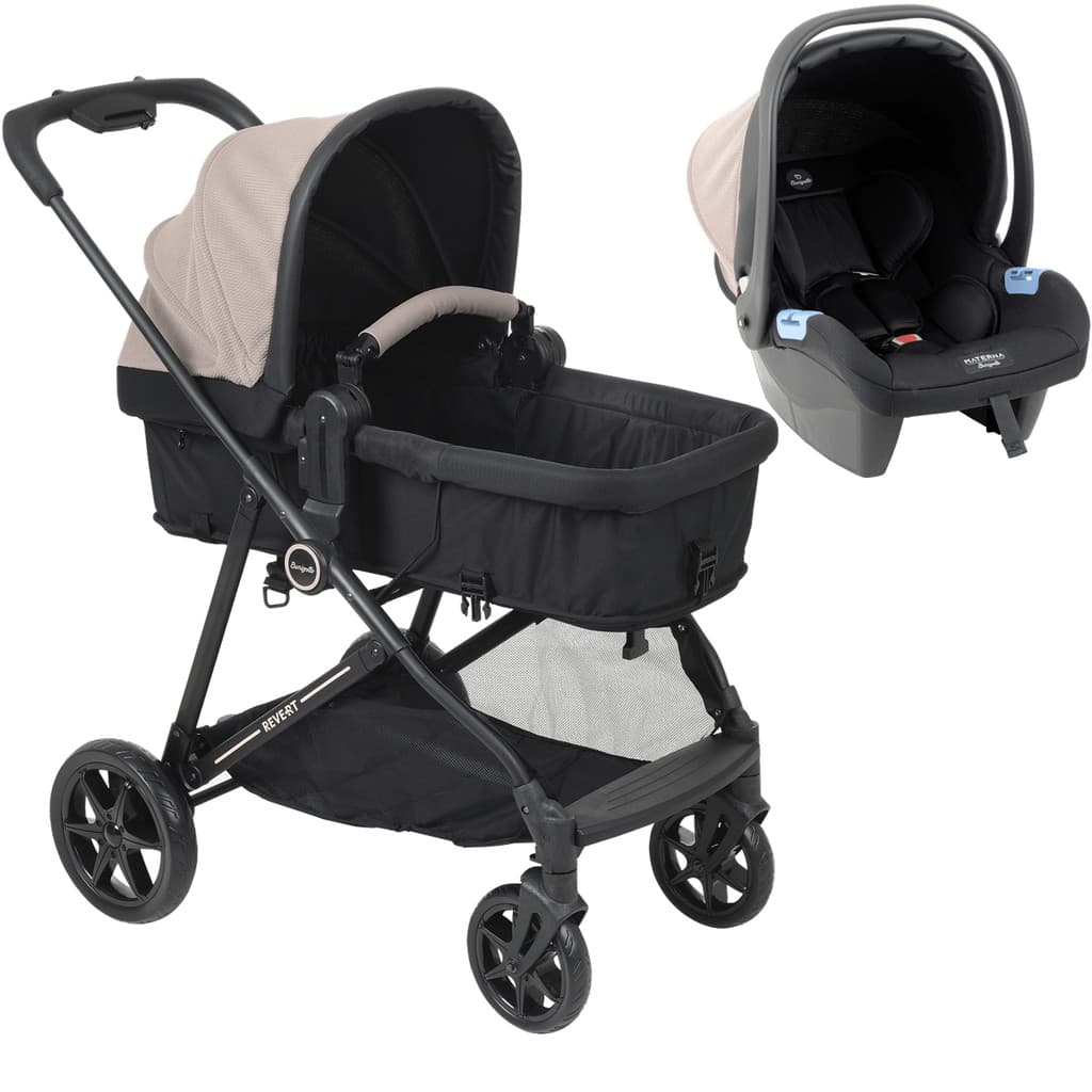 Carrinho Com Bebe Materna Burigotto Reversivel Revert 22 Capuccino