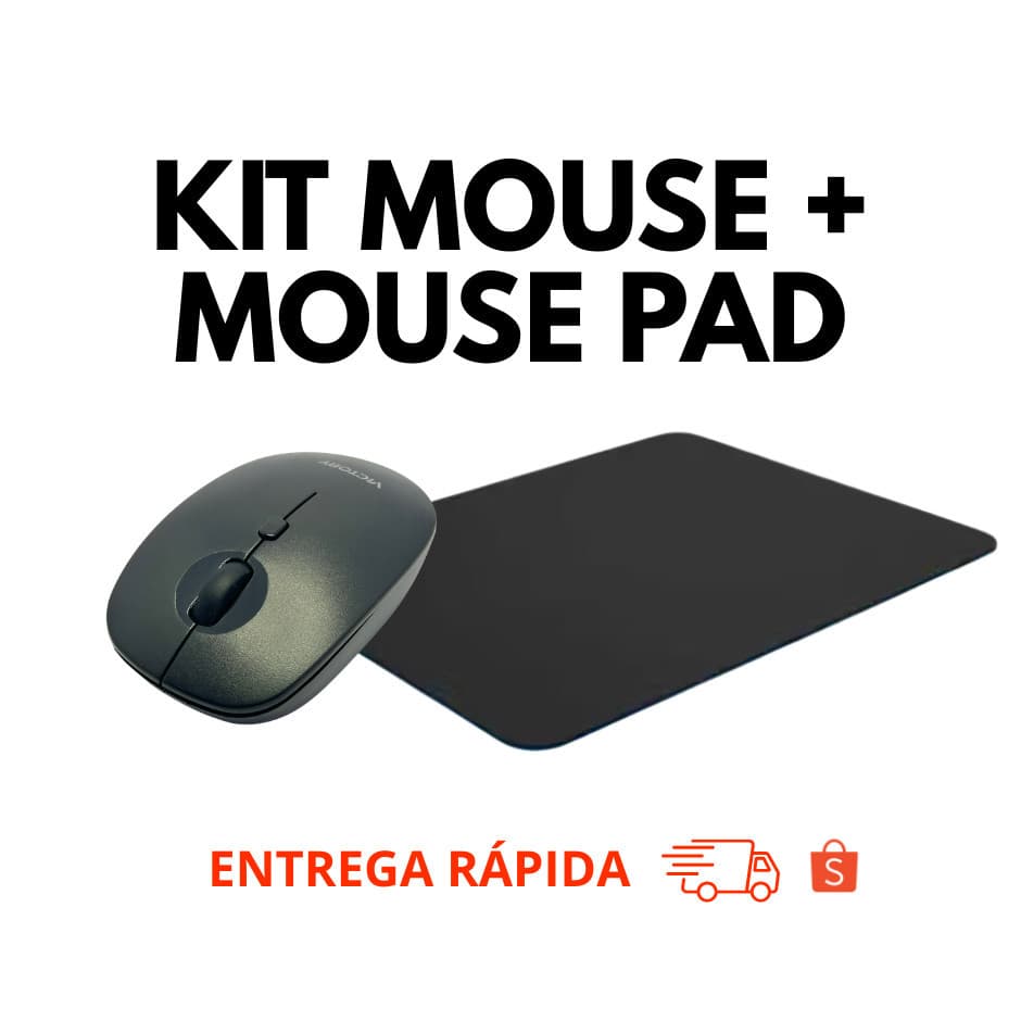 Kit Mouse sem fio + MousePad - Home Office e Jogos - Mouse Bt5.0 1600dpi