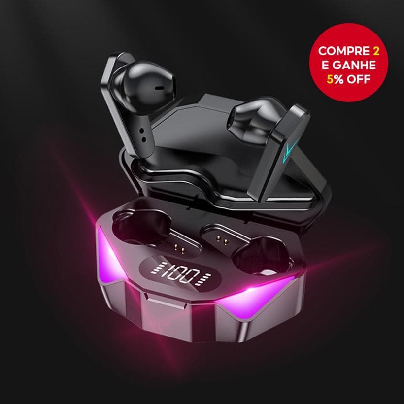 Fones de ouvido Bluetooth TWS X15 Pro estéreo com cancelamento de ruído, microfone e sem atraso para jogos.