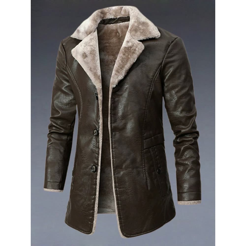 Haining jaqueta de couro masculina de couro genuíno inverno jaqueta de couro masculino forro de lã pele grossa jaqueta d