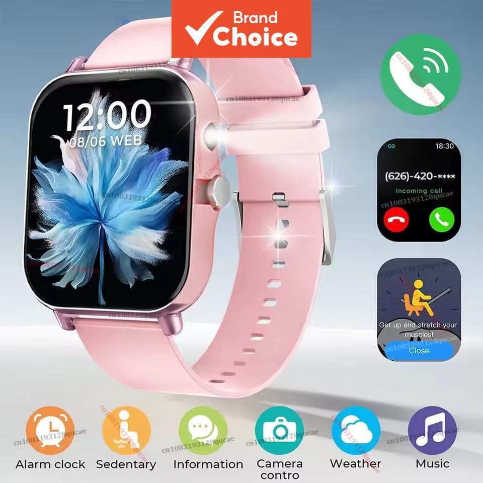 Relógio Smartwatch Unissex Presente 1,83 Polegadas Tela Sensível ao Toque Esportivo Fitness Chamadas BT Relógio Digital