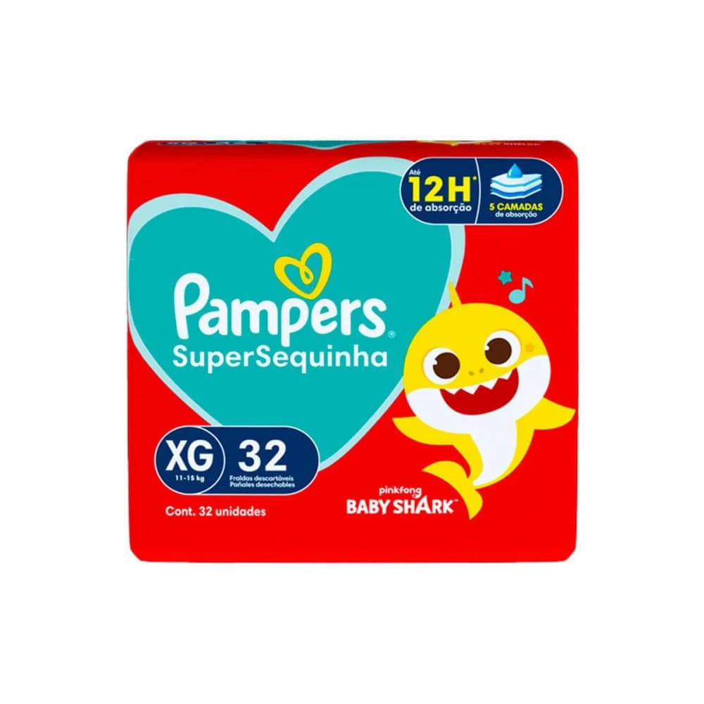 Fralda Pampers Tam XG 11-15kg com 32 Fraldas