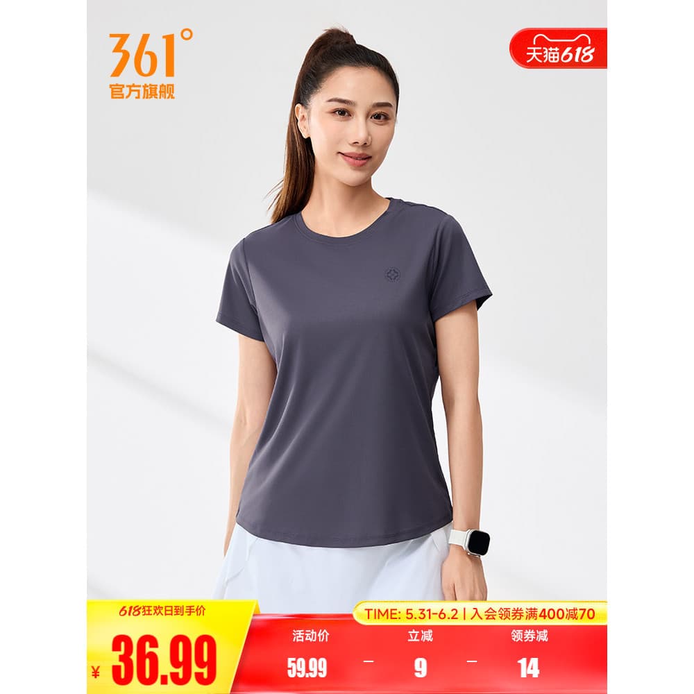 361 camiseta esportiva feminina 2026 verão respirável roupas de secagem rápida meia manga curta t feminino Yoga Fitness 