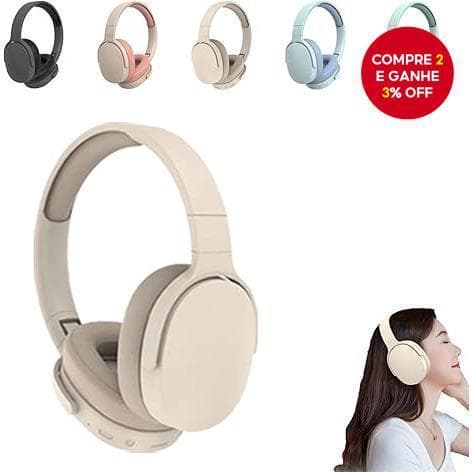 P2961 Fone De Ouvido Bluetooth Fones Sobre A Orelha Sem Fio 12H Playtime Com Cancelamento De Ruído HiFi Estéreo Dobrável