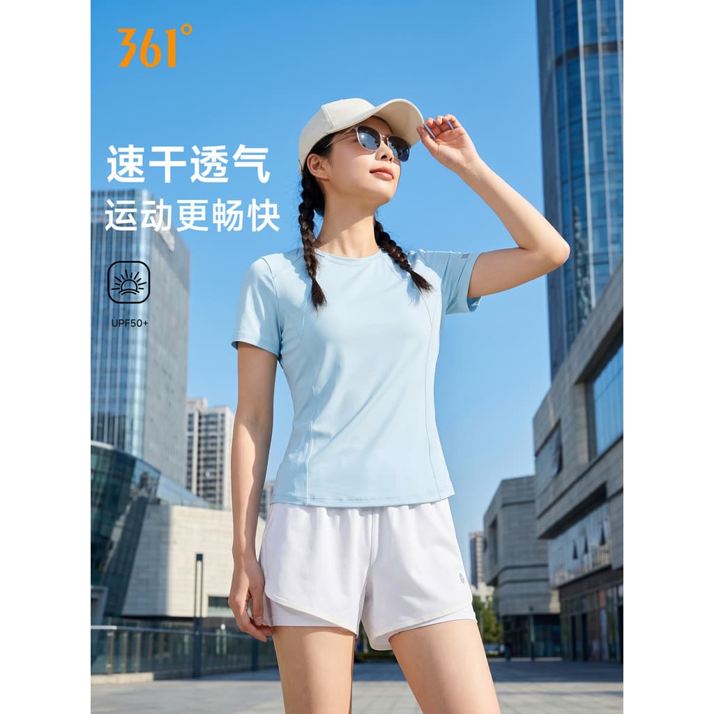 361 roupas de secagem rápida femininas verão 2026 novo estilo camiseta de manga curta correndo roupas de Fitness Casual 