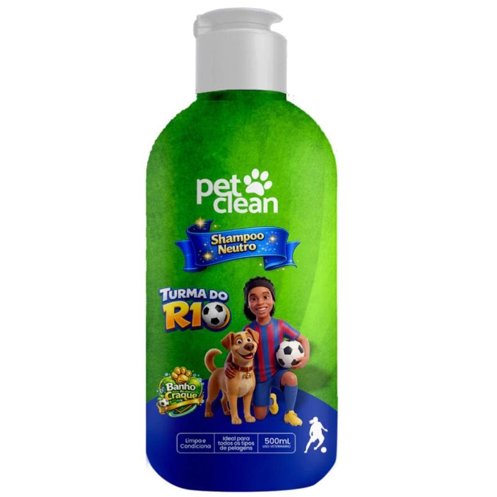 Shampoo Neutro Pet Clean Para Cães e Gatos Turma do R10 500ml