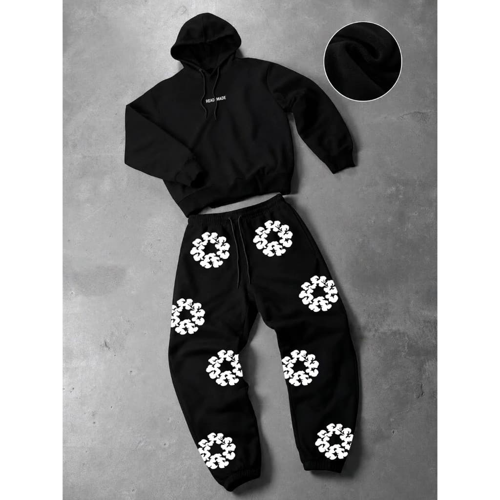 Conjunto  Unissex Moletom Canguru Denim 100 % Algodão Premium Nova Coleção