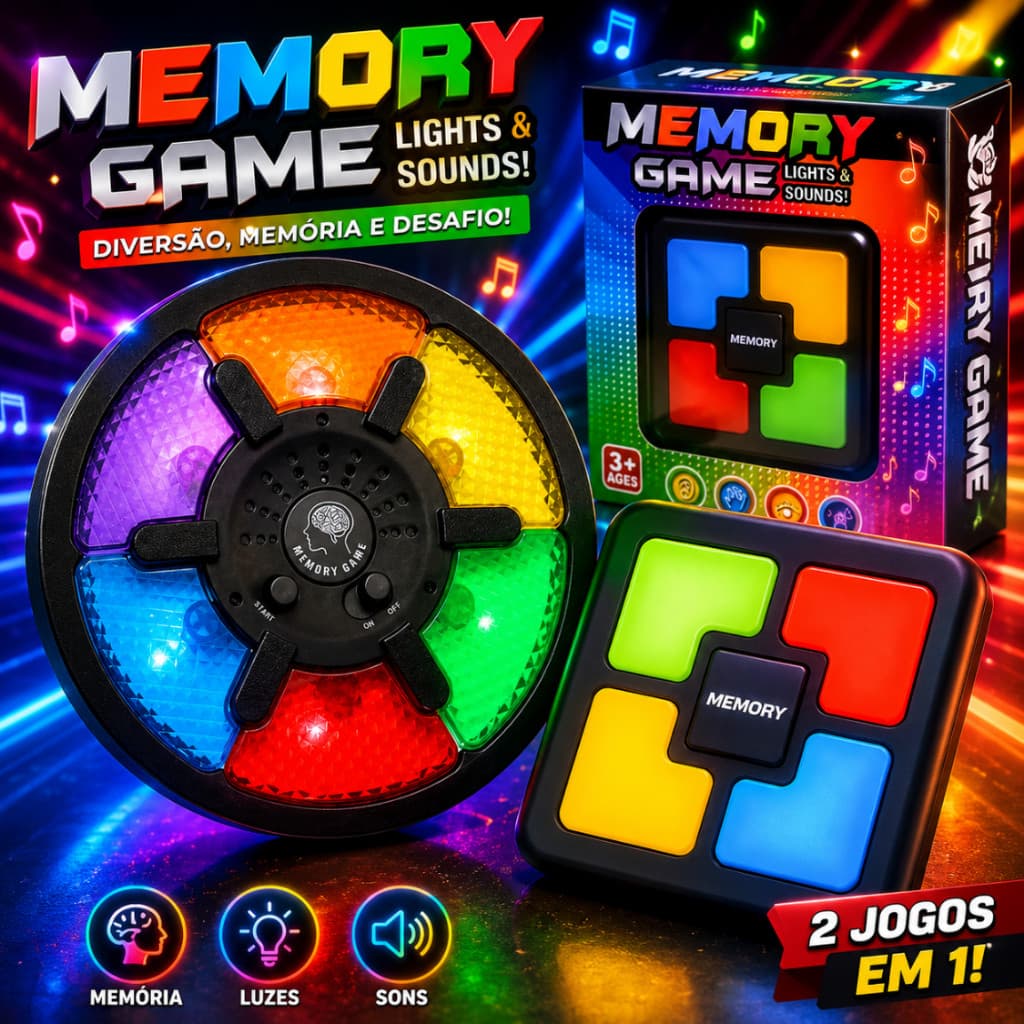 Jogo Da Memoria Infantil Brinquedo Educativo Sonoro Visual Memory Game Tipo Genius Luz E Som