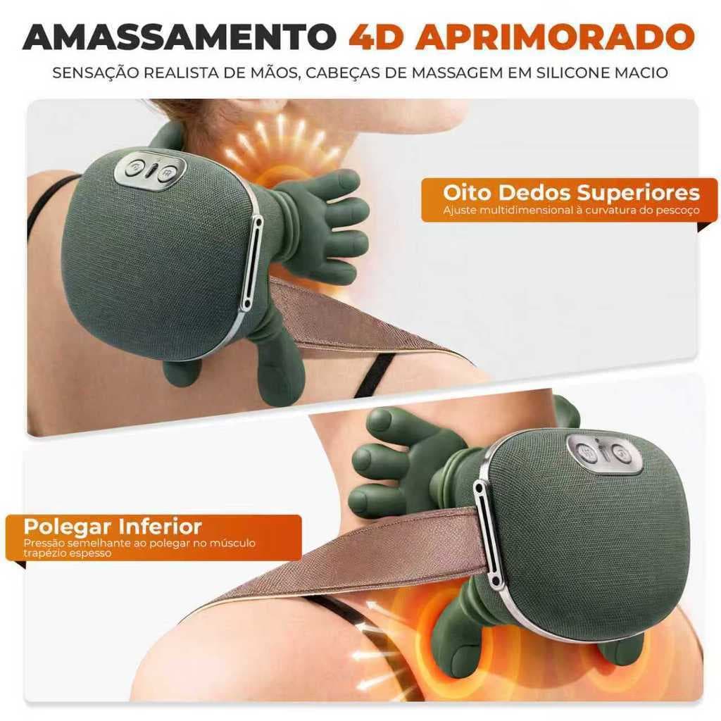 Massageador Pescoço Cervical Ombro 8 Pontos Eletrico Aquecimento Relaxamento Muscular Envio Imediato Estoque No Brasil