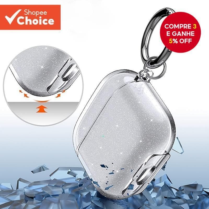 Capa Protetora Transparente Brilhante Para AirPods Pro/2/3/2-À Prova De Choque Com Brilho (Apenas)