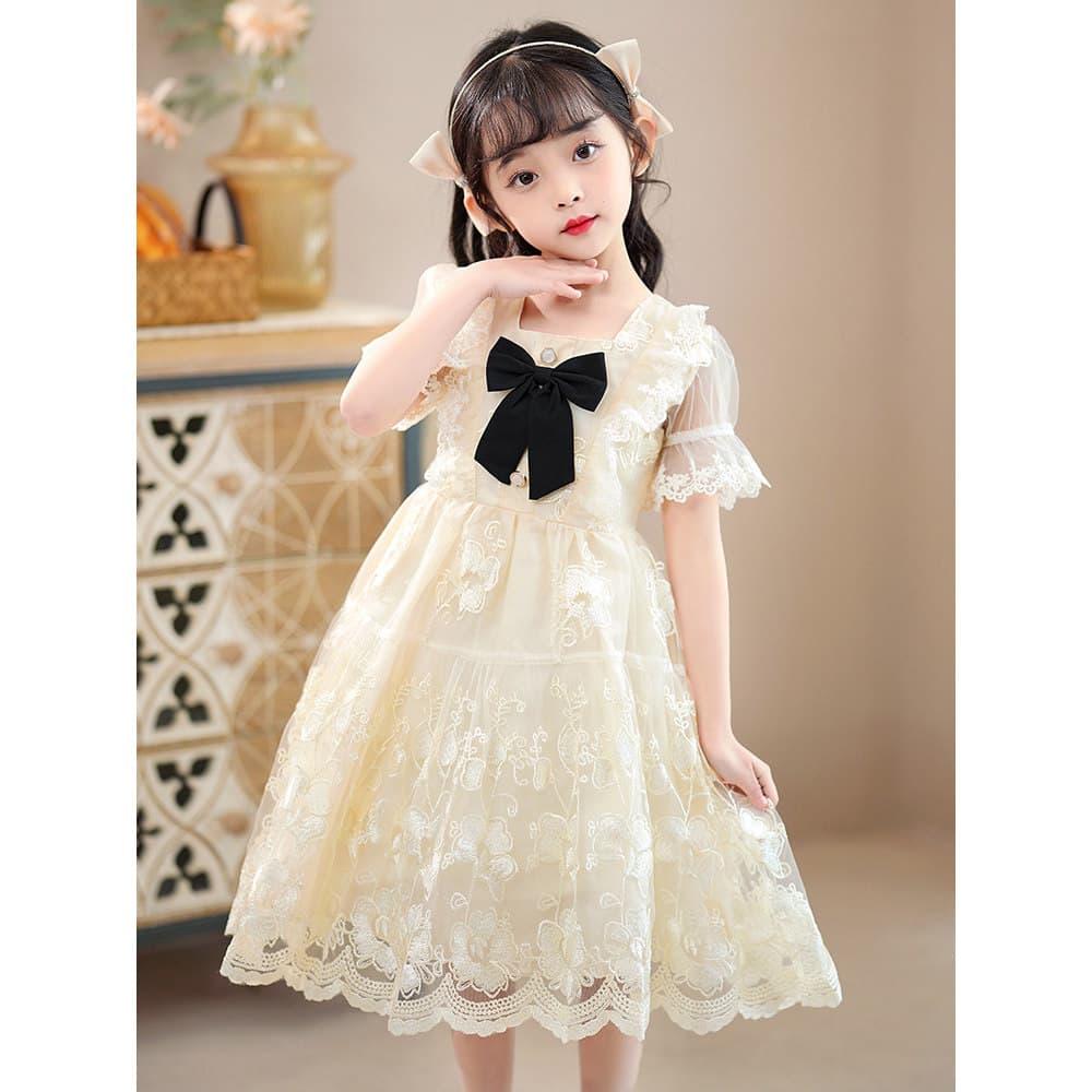 2023 verão menina vestido de princesa crianças vestido de renda feminino bebê flor fada vestido de aniversário vestido d