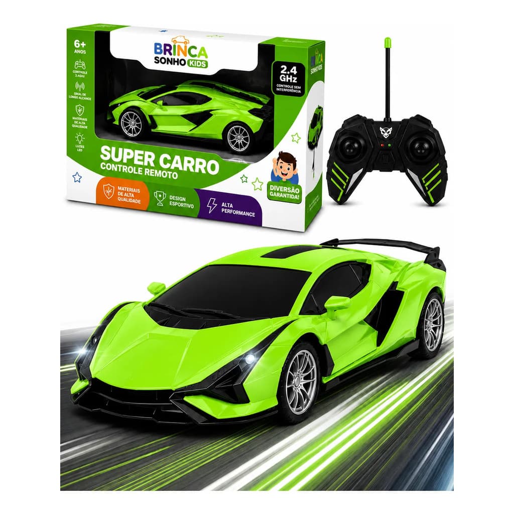 Carrinho Controle Remoto Infantil Super Esportivo 2.4ghz Led