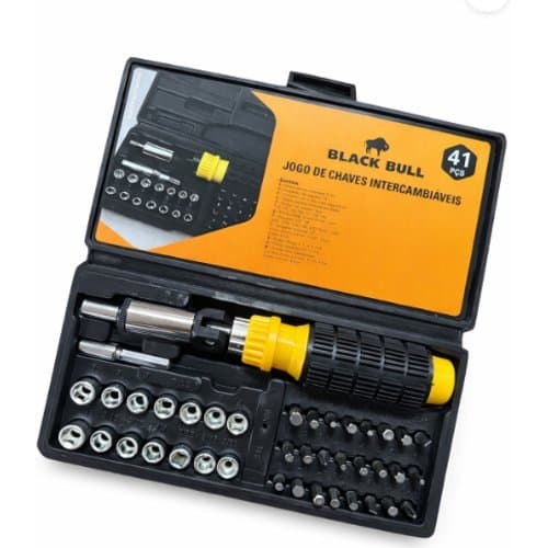 Conjunto Chaves Intercambiaveis 41 Pecas Kit Completo Ferramentas Reparos